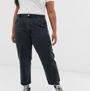 Asos black denim straight leg jeans